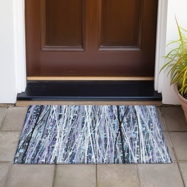 Addison Chantille ACN2126 Stripes Machine Made Transitional Purple Rug