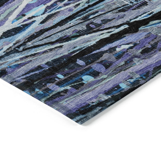 Addison Chantille ACN2126 Stripes Machine Made Transitional Purple Rug