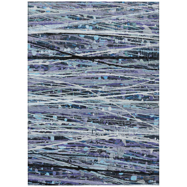 Addison Chantille ACN2126 Stripes Machine Made Transitional Purple Rug