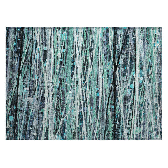 Addison Chantille ACN2126 Stripes Machine Made Transitional Teal Rug