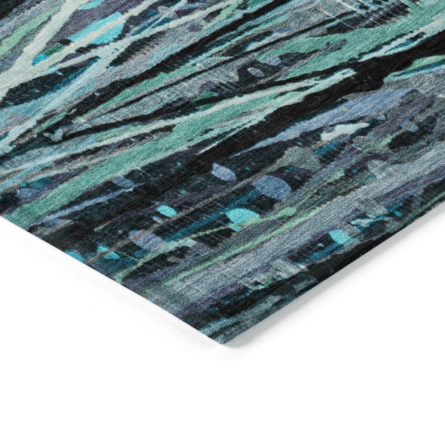 Addison Chantille ACN2126 Stripes Machine Made Transitional Teal Rug