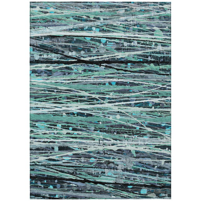 Addison Chantille ACN2126 Stripes Machine Made Transitional Teal Rug