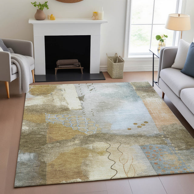Addison Chantille ACN2127 Modern Machine Made Transitional Brown Rug