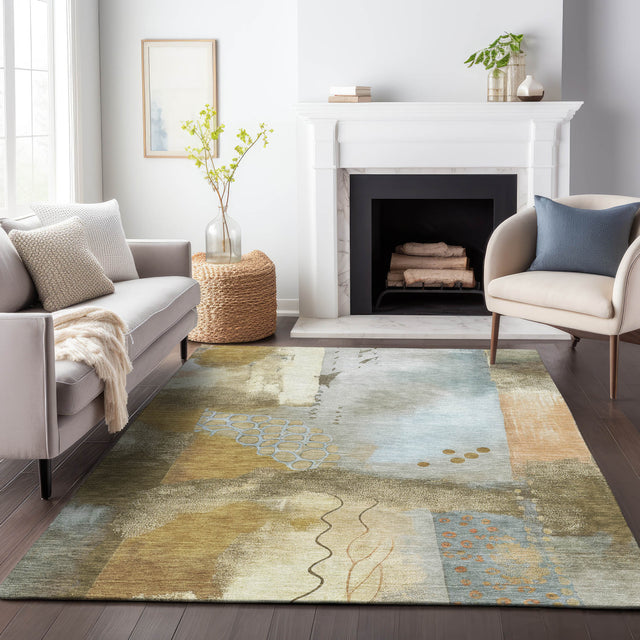 Addison Chantille ACN2127 Modern Machine Made Transitional Brown Rug