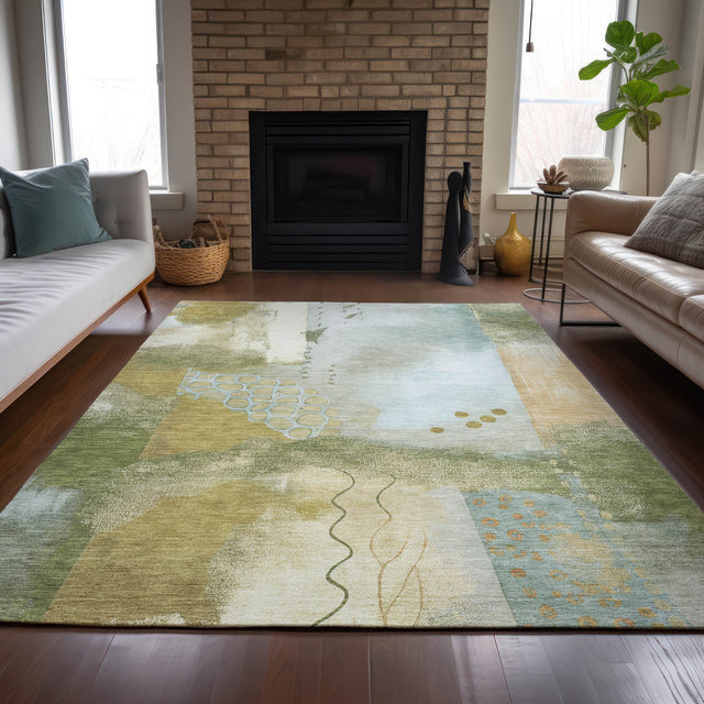 Addison Chantille ACN2127 Modern Machine Made Transitional Green Rug