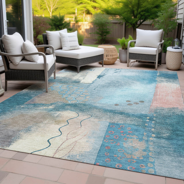 Addison Chantille ACN2127 Modern Machine Made Transitional Teal Rug