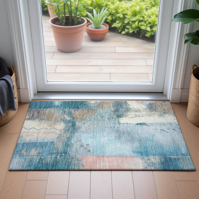 Addison Chantille ACN2127 Modern Machine Made Transitional Teal Rug