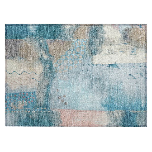 Addison Chantille ACN2127 Modern Machine Made Transitional Teal Rug