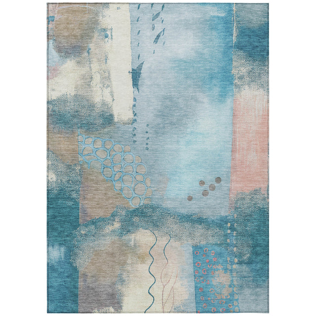 Addison Chantille ACN2127 Modern Machine Made Transitional Teal Rug