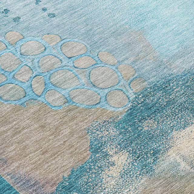 Addison Chantille ACN2127 Modern Machine Made Transitional Teal Rug