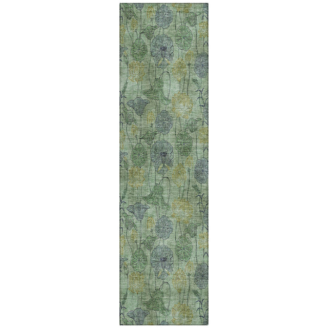 Addison Chantille ACN2128 Floral Machine Made Transitional Aloe Rug