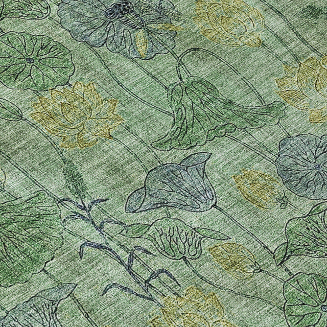 Addison Chantille ACN2128 Floral Machine Made Transitional Aloe Rug