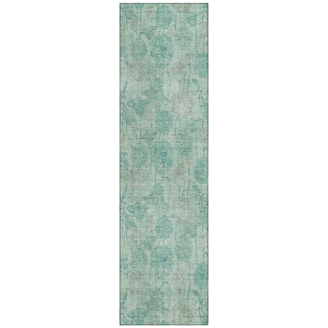 Addison Chantille ACN2128 Floral Machine Made Transitional Aqua Rug