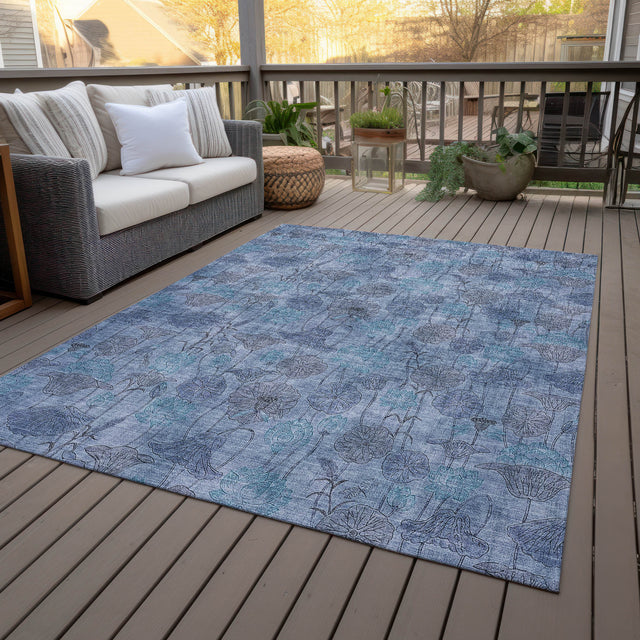 Addison Chantille ACN2128 Floral Machine Made Transitional Blue Rug