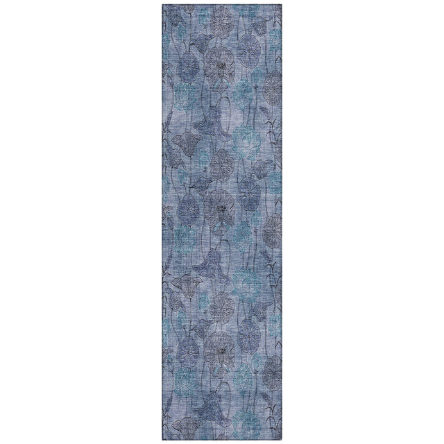 Addison Chantille ACN2128 Floral Machine Made Transitional Blue Rug