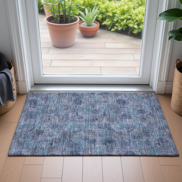 Addison Chantille ACN2128 Floral Machine Made Transitional Blue Rug