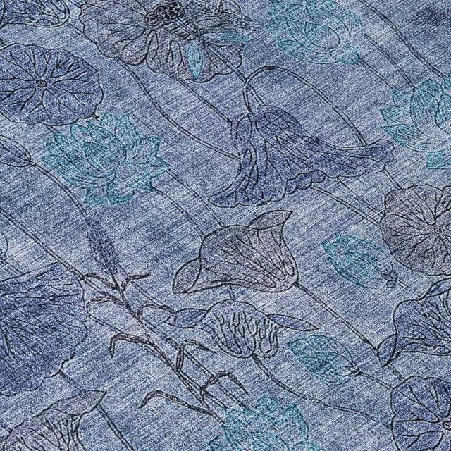 Addison Chantille ACN2128 Floral Machine Made Transitional Blue Rug