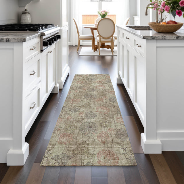Addison Chantille ACN2128 Floral Machine Made Transitional Brown Rug