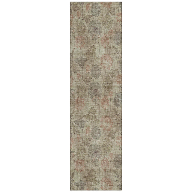 Addison Chantille ACN2128 Floral Machine Made Transitional Brown Rug