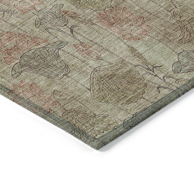 Addison Chantille ACN2128 Floral Machine Made Transitional Brown Rug