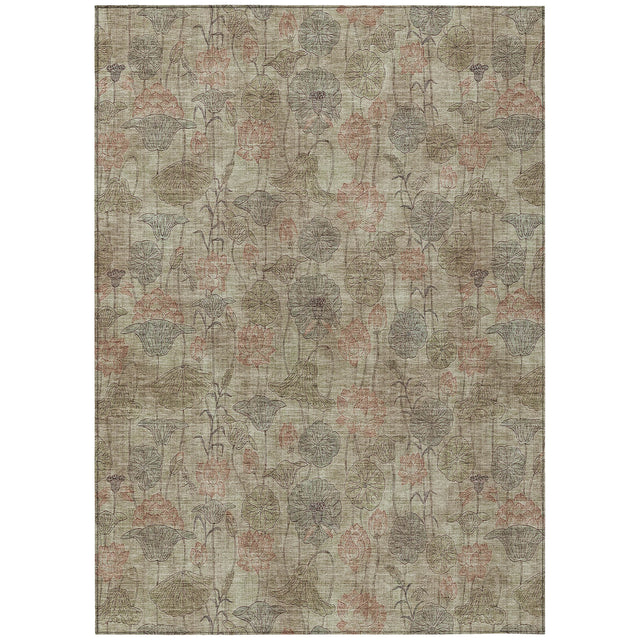 Addison Chantille ACN2128 Floral Machine Made Transitional Brown Rug