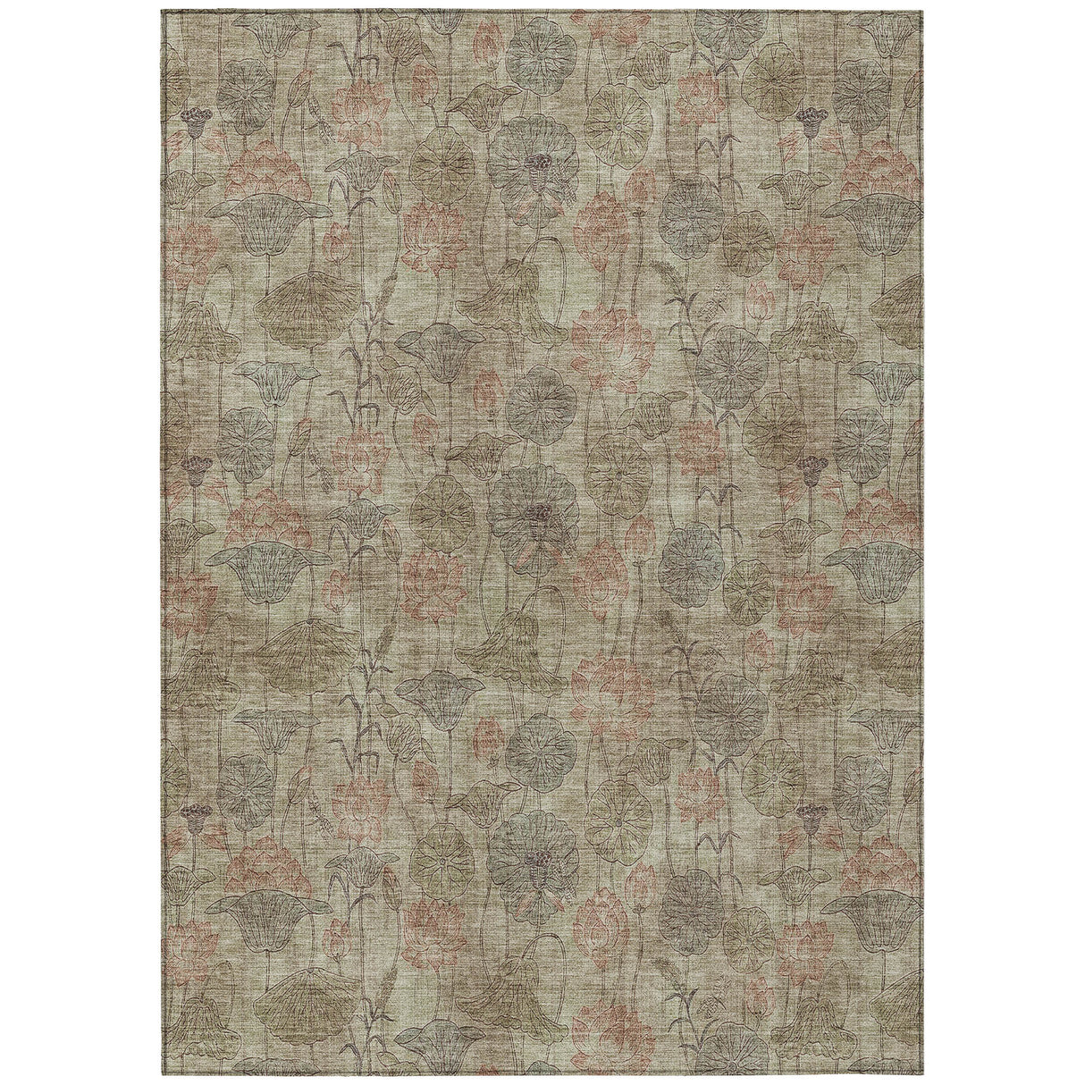 Addison Chantille ACN2128 Floral Machine Made Transitional Brown Rug