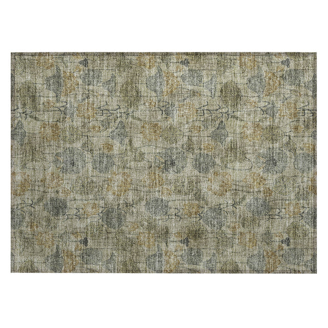 Addison Chantille ACN2128 Floral Machine Made Transitional Khaki Rug