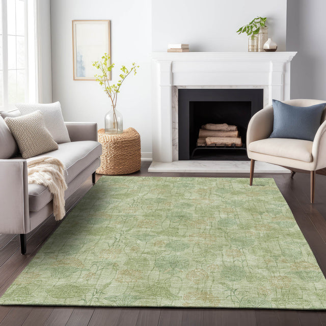 Addison Chantille ACN2128 Floral Machine Made Transitional Sage Rug