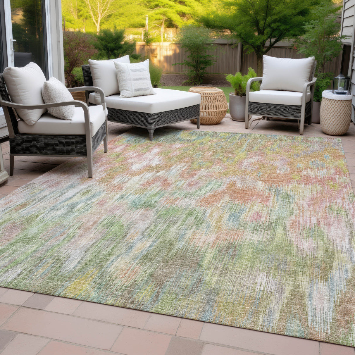 Addison Chantille ACN2129 Abstract Machine Made Transitional Coral Rug
