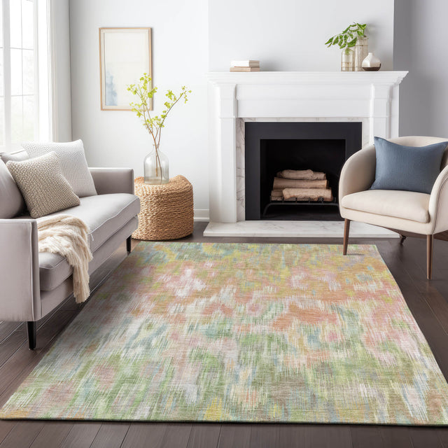 Addison Chantille ACN2129 Abstract Machine Made Transitional Coral Rug