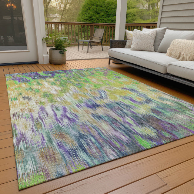 Addison Chantille ACN2129 Abstract Machine Made Transitional Green Rug