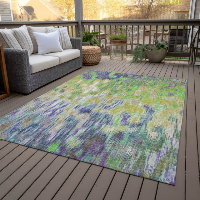 Addison Chantille ACN2129 Abstract Machine Made Transitional Green Rug