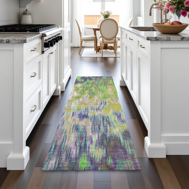 Addison Chantille ACN2129 Abstract Machine Made Transitional Green Rug