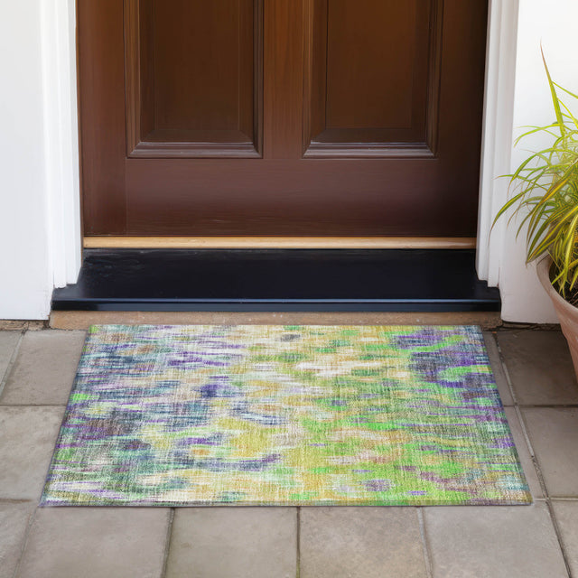 Addison Chantille ACN2129 Abstract Machine Made Transitional Green Rug