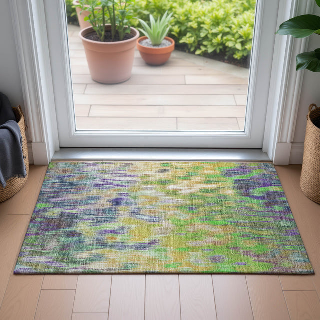 Addison Chantille ACN2129 Abstract Machine Made Transitional Green Rug