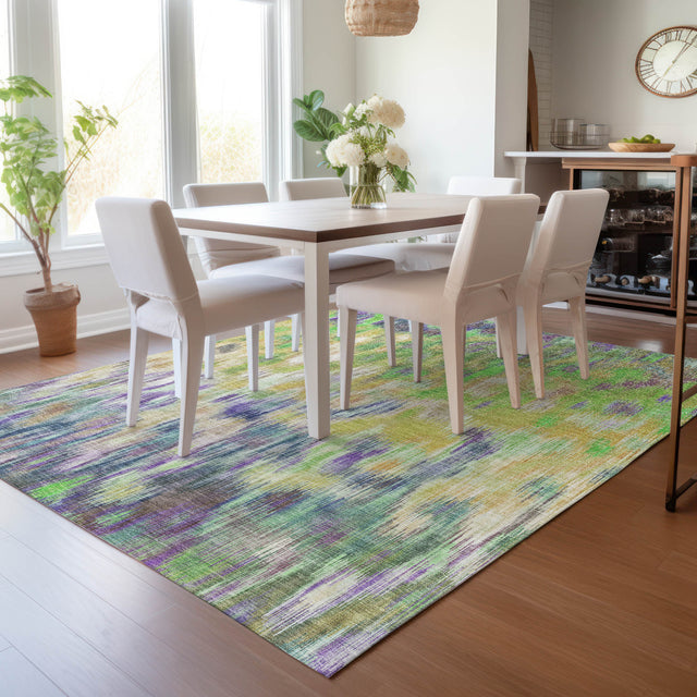 Addison Chantille ACN2129 Abstract Machine Made Transitional Green Rug