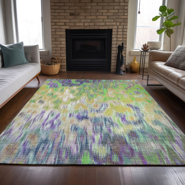 Addison Chantille ACN2129 Abstract Machine Made Transitional Green Rug