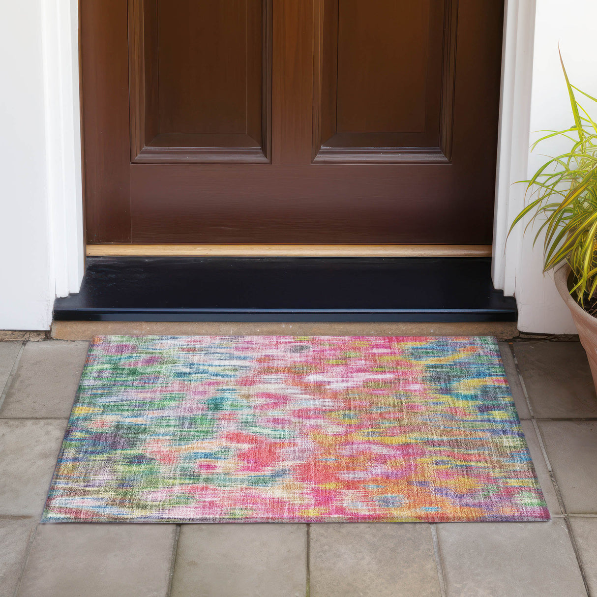 Addison Chantille ACN2129 Abstract Machine Made Transitional Pink Rug