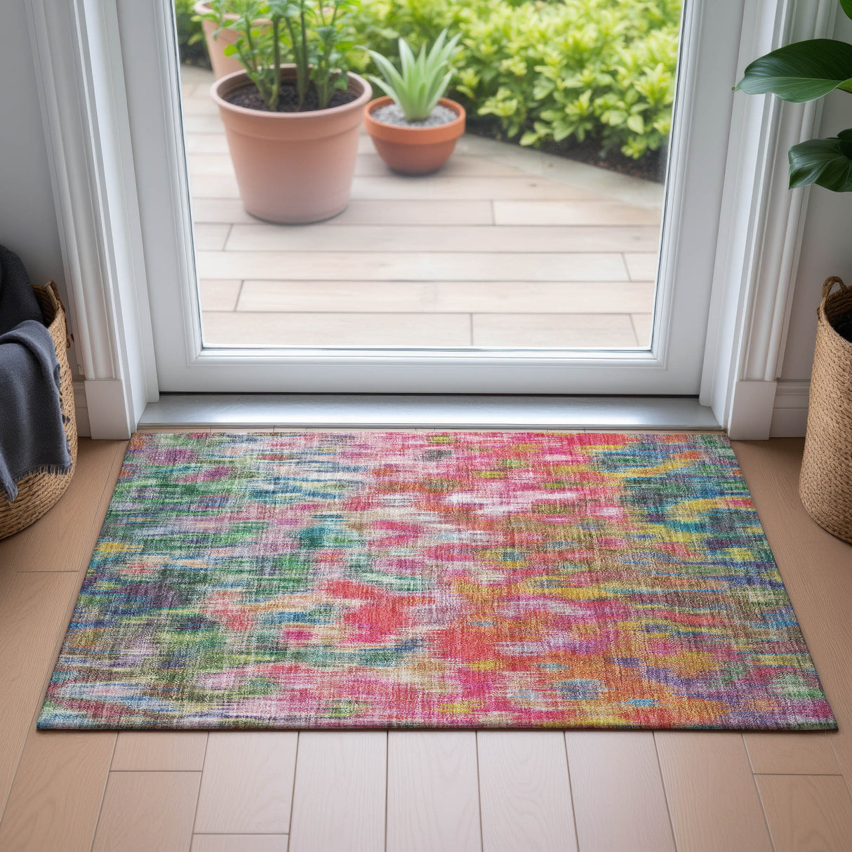 Addison Chantille ACN2129 Abstract Machine Made Transitional Pink Rug