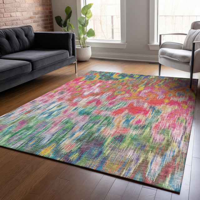 Addison Chantille ACN2129 Abstract Machine Made Transitional Pink Rug