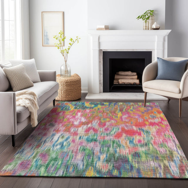 Addison Chantille ACN2129 Abstract Machine Made Transitional Pink Rug