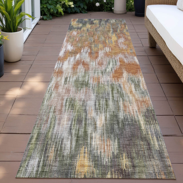 Addison Chantille ACN2129 Abstract Machine Made Transitional Terracotta Rug
