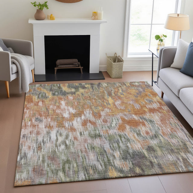 Addison Chantille ACN2129 Abstract Machine Made Transitional Terracotta Rug
