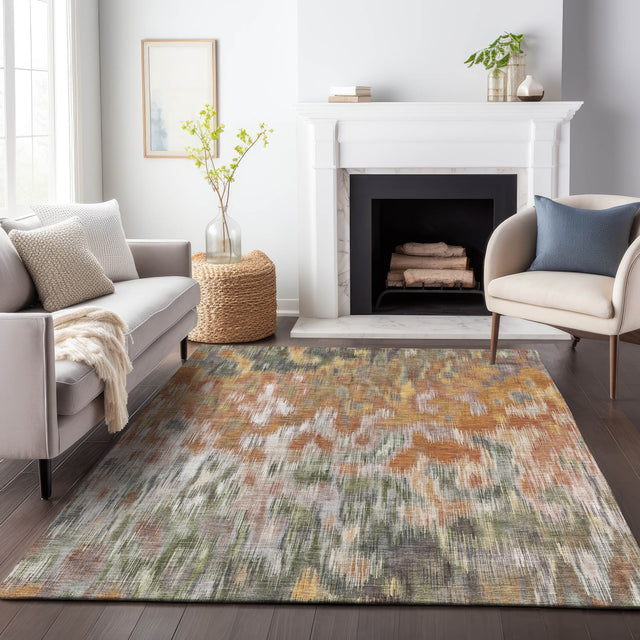 Addison Chantille ACN2129 Abstract Machine Made Transitional Terracotta Rug