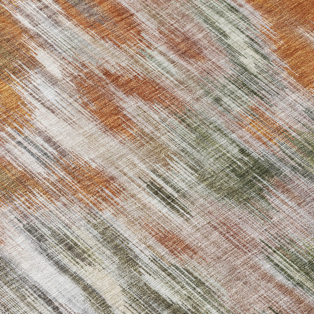 Addison Chantille ACN2129 Abstract Machine Made Transitional Terracotta Rug