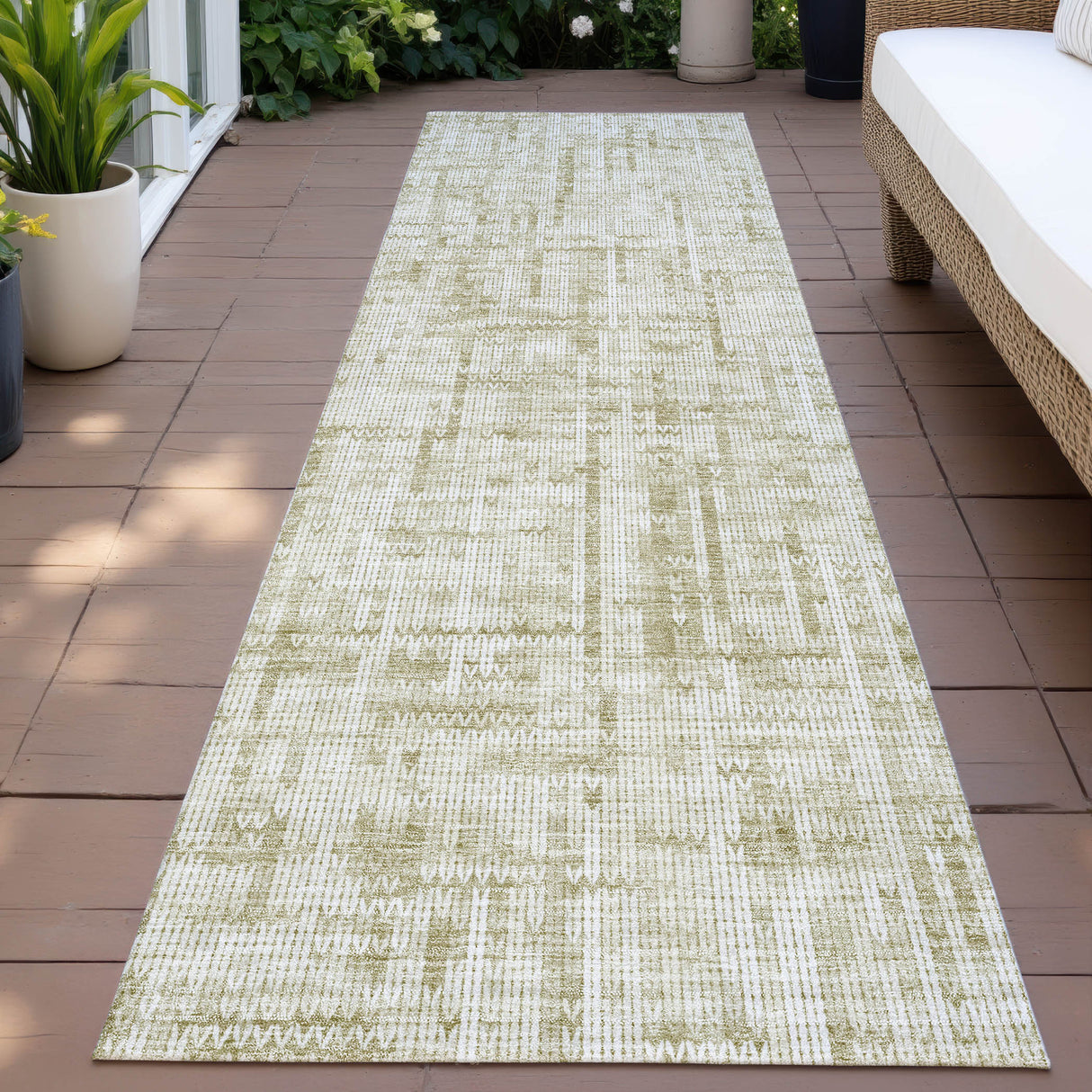 Addison Chantille ACN2130 Stripes Machine Made Transitional Beige Rug