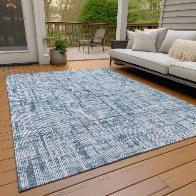 Addison Chantille ACN2130 Stripes Machine Made Transitional Blue Rug