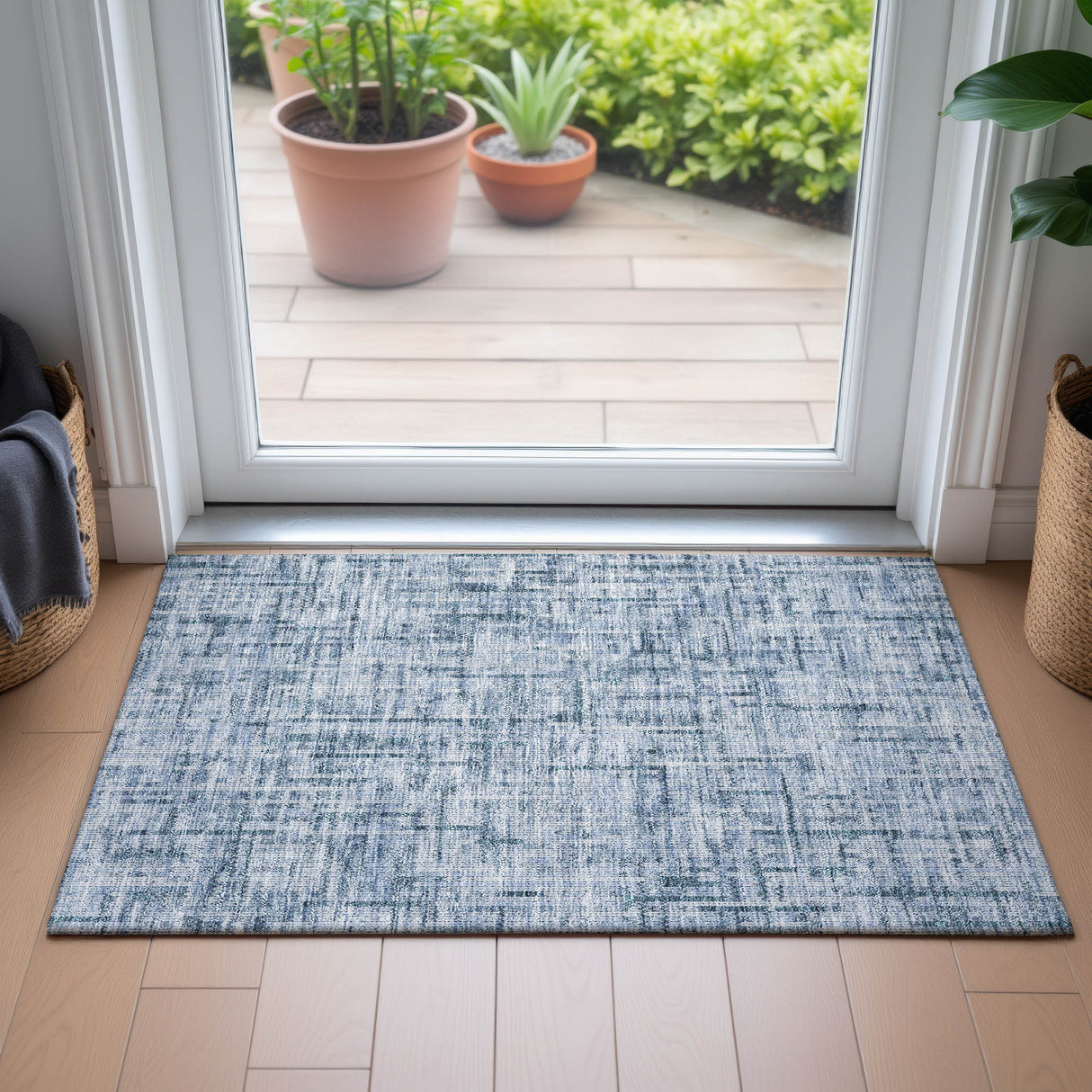 Addison Chantille ACN2130 Stripes Machine Made Transitional Blue Rug