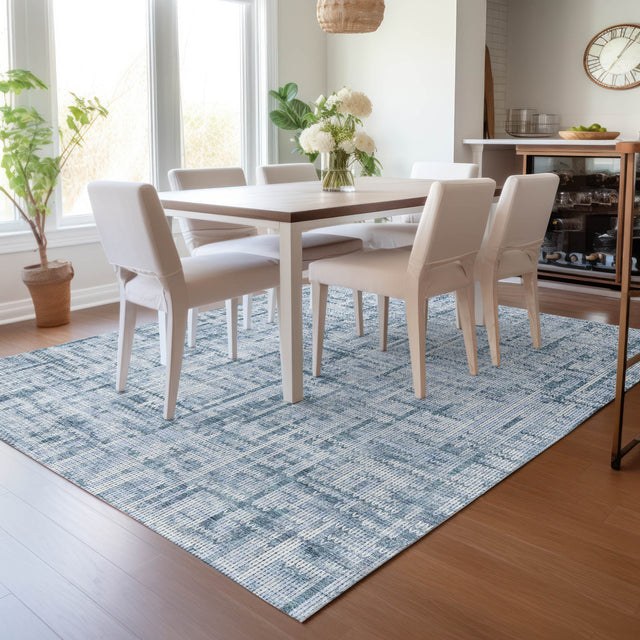 Addison Chantille ACN2130 Stripes Machine Made Transitional Blue Rug