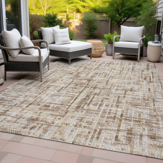 Addison Chantille ACN2130 Stripes Machine Made Transitional Brown Rug